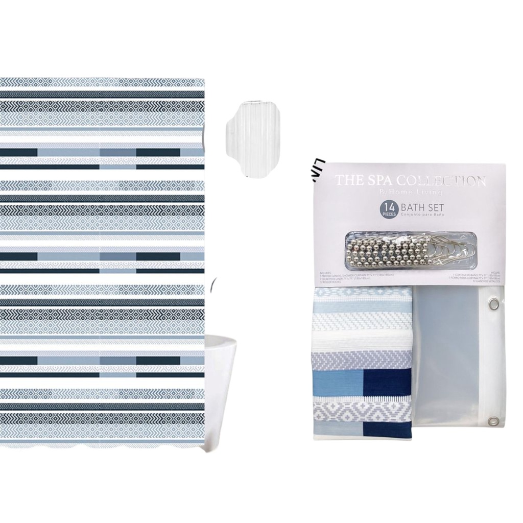 Spa Collection Print Shower Curtain Set 14pc
