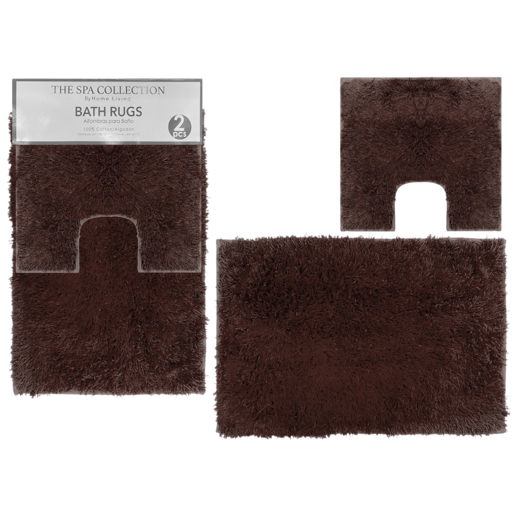 Spa Collection 2pc Bath Mat Set, Brown