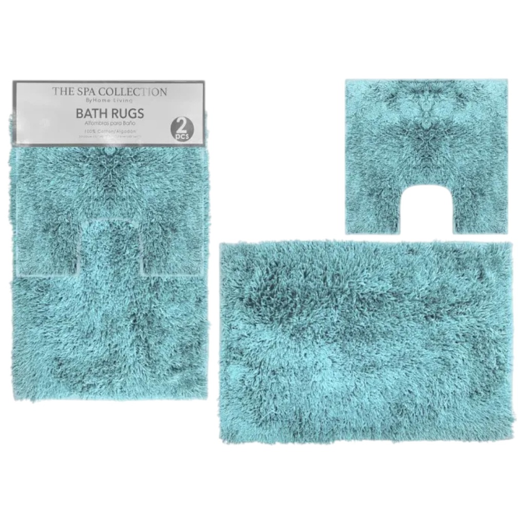 Spa Collection 2pc Bath Mat Set, Aqua