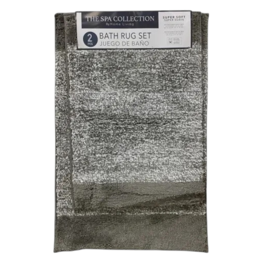Spa Collection Gemini 2pc Microfiber Bath Mat Set, Taupe