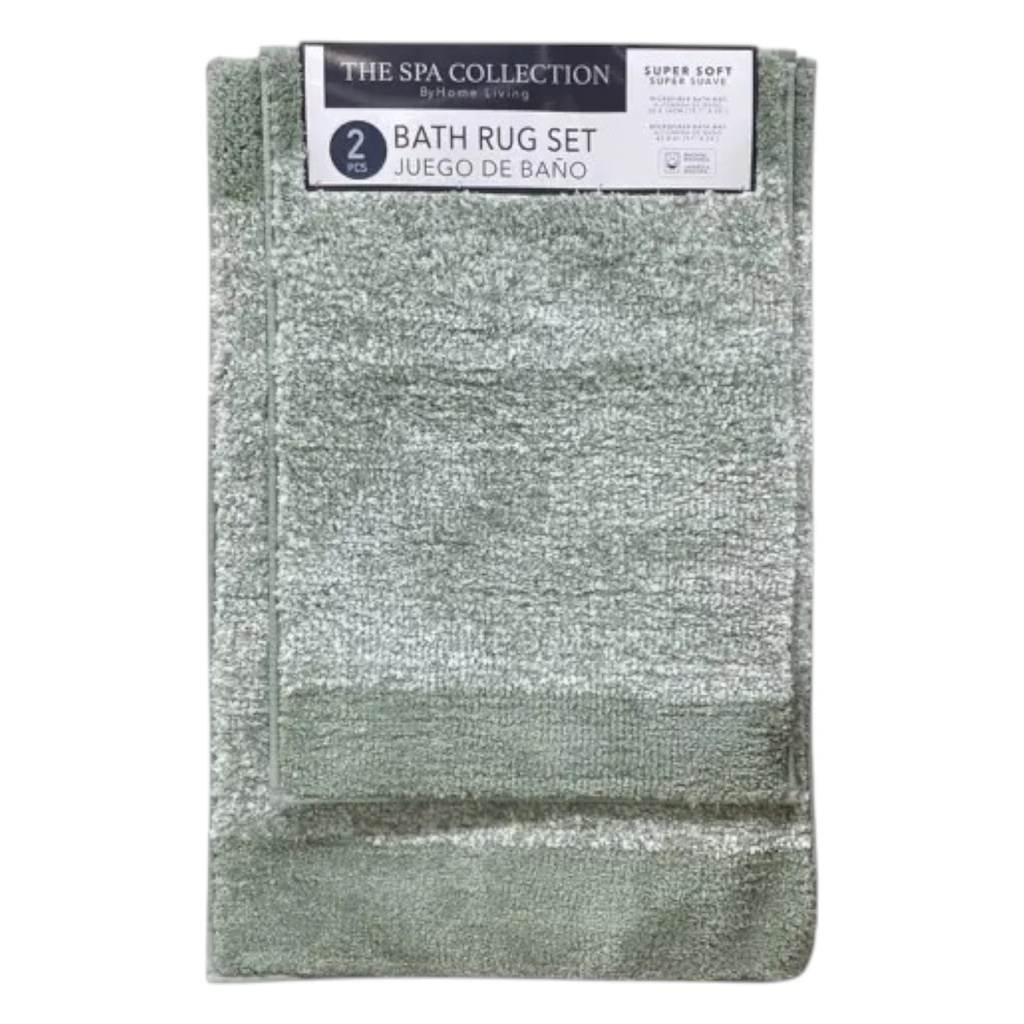 Spa Collection Gemini 2pc Microfiber Bath Mat Set, Sage