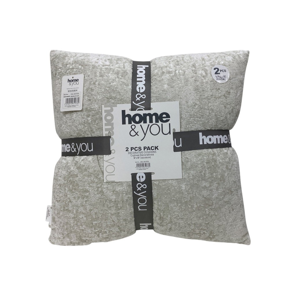 Home &amp; You Throw Pillow Set 18x18 Cream

