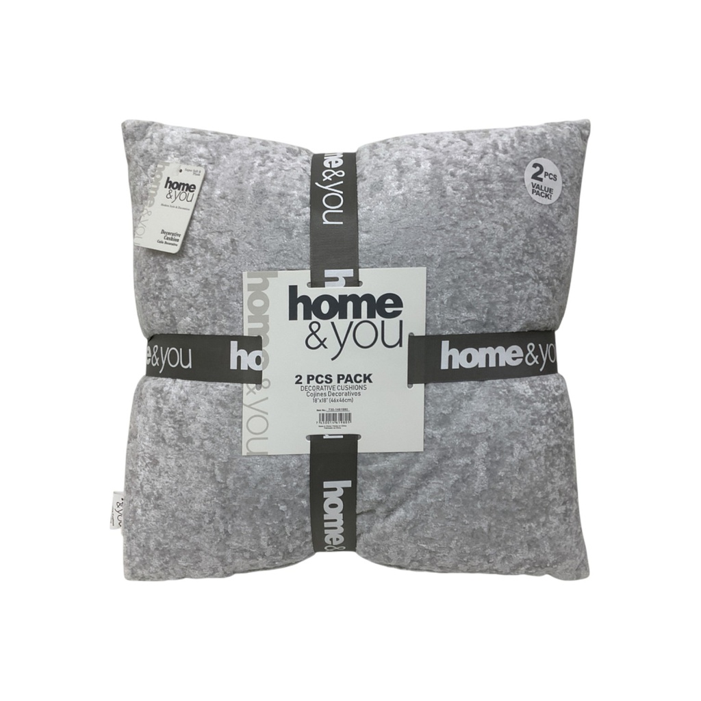 Home &amp; You Throw Pillow Set 18x18 Light Gray
