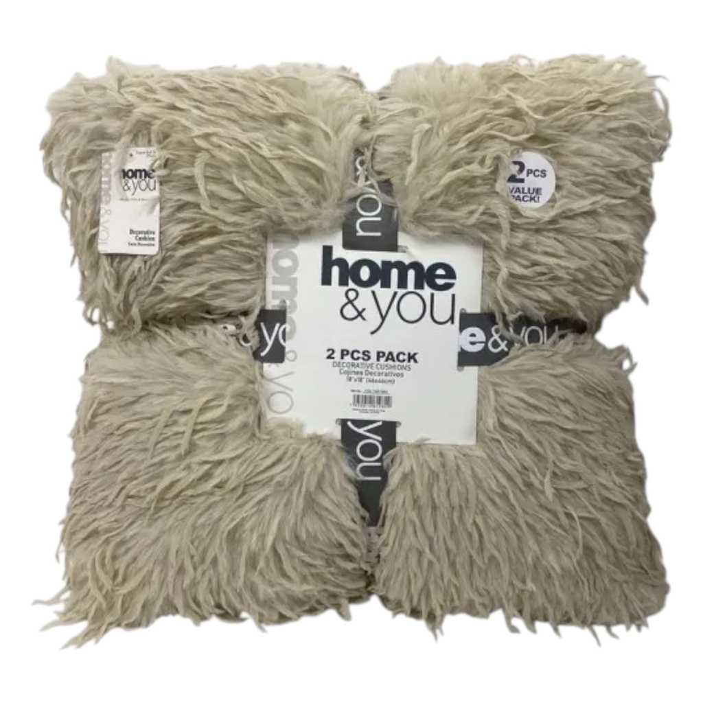 Home &amp; You Throw Pillow Set 18x18 Light Beige
