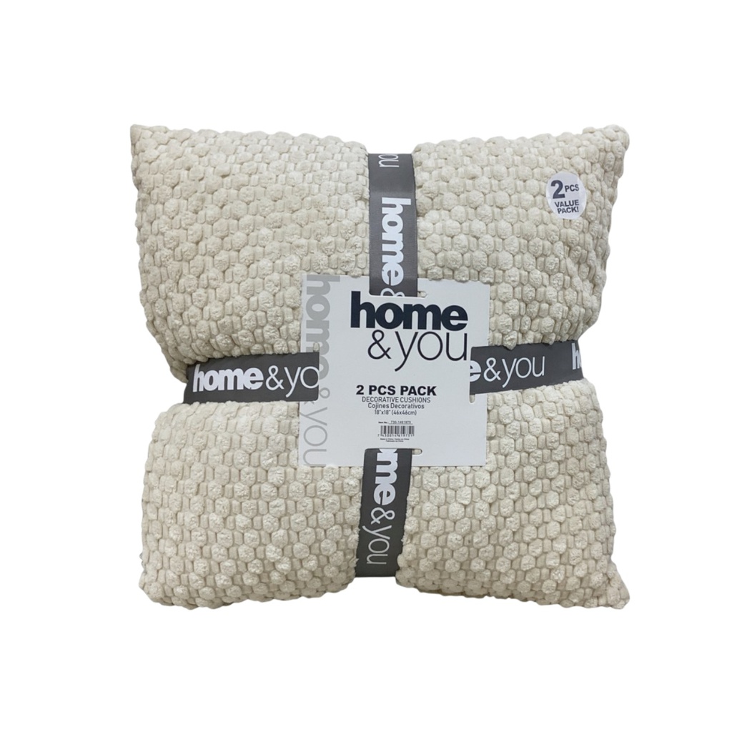 Home &amp; You Throw Pillow Set 18x18 Cream
