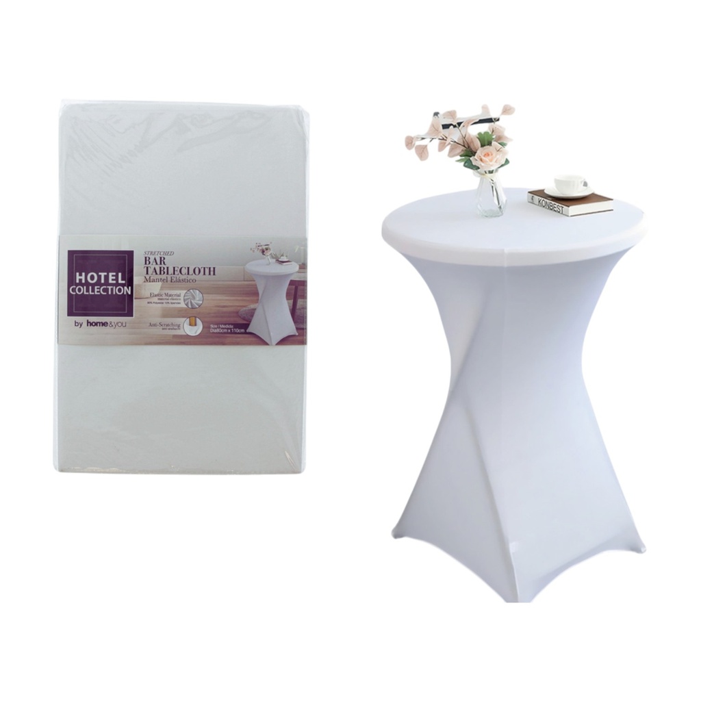 Hotel Collection Bar Table Cover, White
