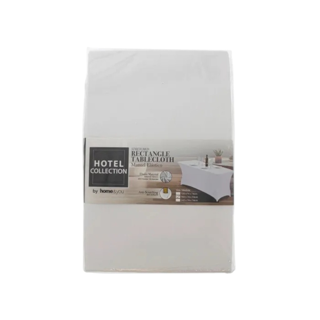 Hotel Collection Rect Table Cover 6 Ft., White
