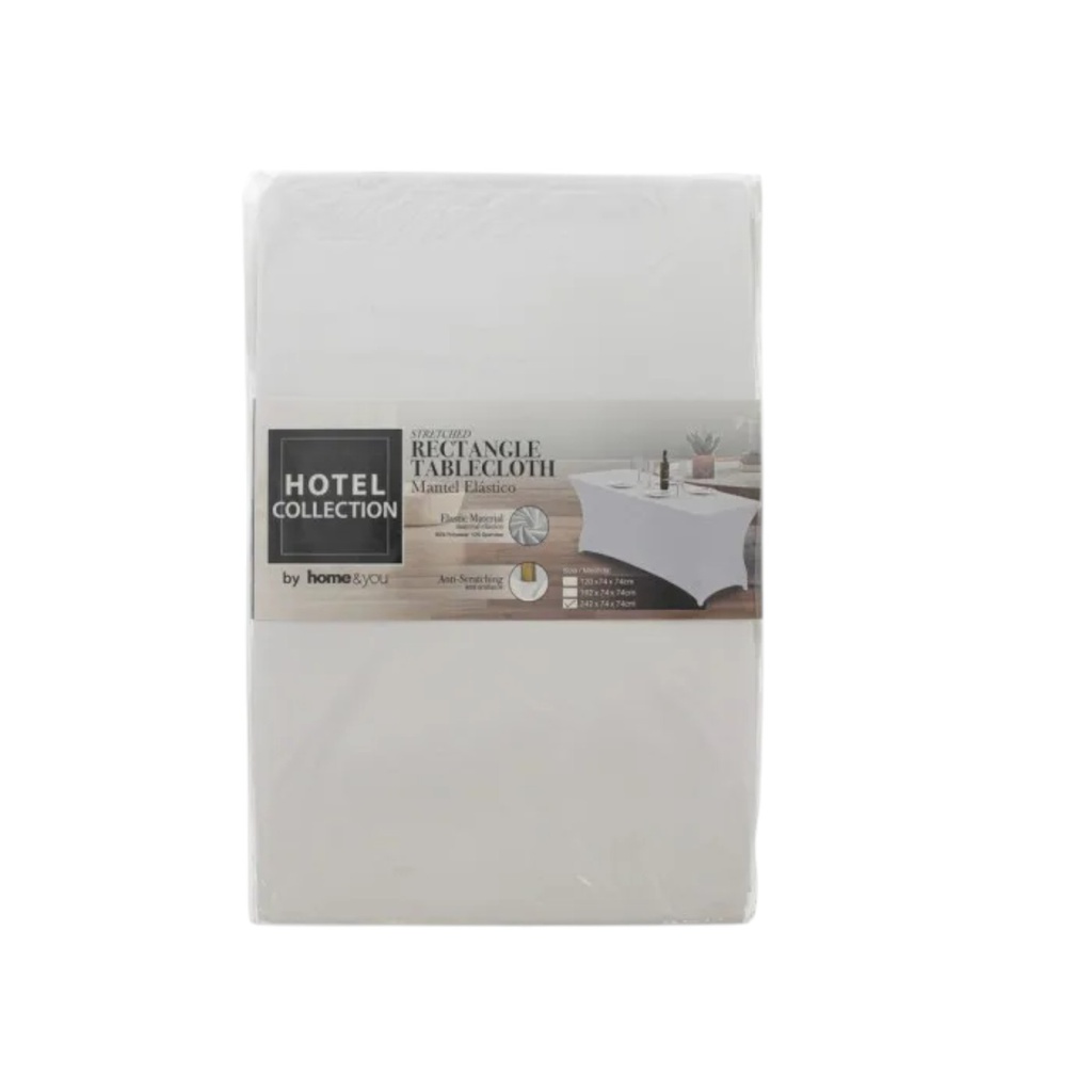 Hotel Collection Rect Table Cover 8 Ft., White
