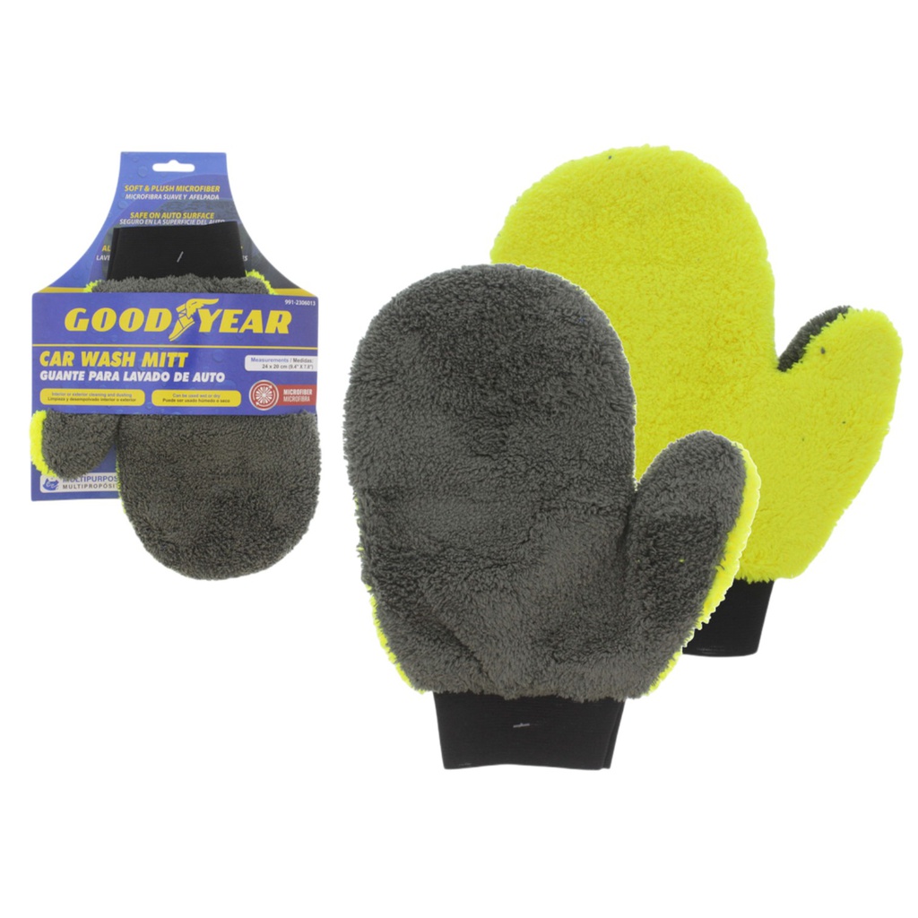 Goodyear Car Washing Mitt, Yellow/ Gray