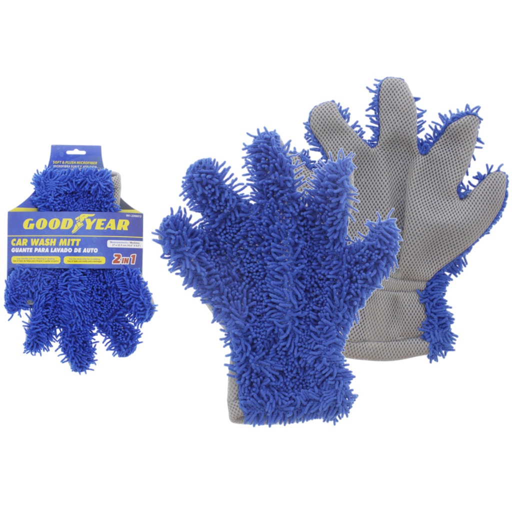 Goodyear 2-in-1 Car Washing Mitt Blue/ Gray