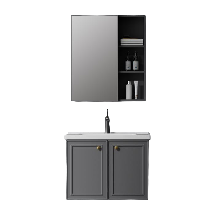 Bahit Bathroom Vanity with Mirror LED Cabinet 61x47.5x50cm Dark Gray