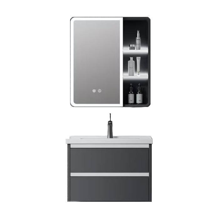 Bahit Bathroom Vanity with Mirror LED Cabinet 61x47.5x50cm Dark Gray