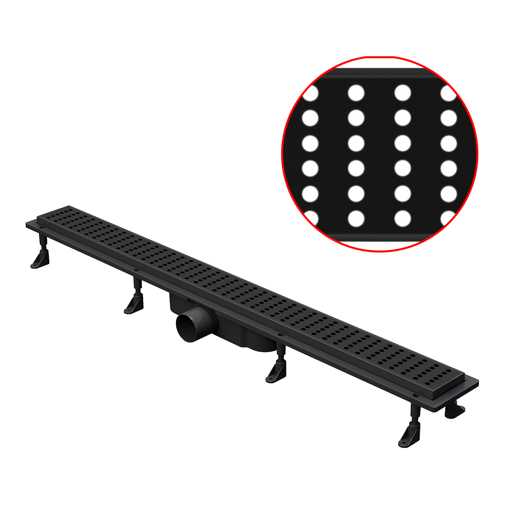 Bahit Shower Drain Grid (SS 304-ABS) 80x6x1.5cm Black