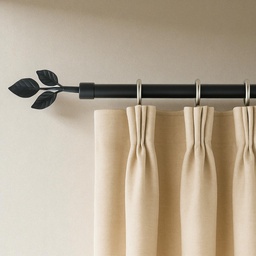 [HHHD-CTRD-01062 (RH075-84B-D) CHCR28640] Classy Homes Curtain Rod 48-84 in Double Black 16/19