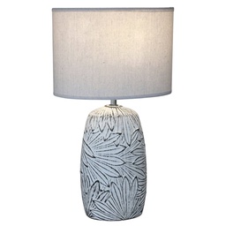 [111093T-1WHBK] G-light Ceramic Table Lamp, E27, White / Black