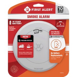 [1046731] First Alert 10-Year Battery Photoelectric Smoke Alarm with Slim Profile