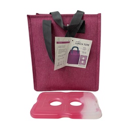 [45351] Manna Handled Velcro Lunch Bag With Ice Pack - Rouge