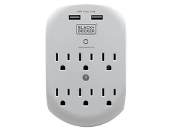 [973-BDE9720047] Black &amp; Decker 6-Outlet Surge Protector 2 USB-A
