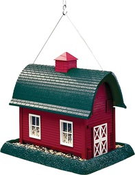 [9061 / 6990865] North States Wild Bird Feeder Barn, Pole Mounting 8 lb. 11.5 In. H, Plastic, Red