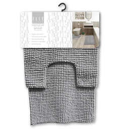 [EB2024061310] Elle Home 2 pc Contour Mat &amp; Bath Mat Set, Grey