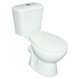 [S7030WH] Briggs Two-Piece, P-Trap Toilet, Round, Dual Flush ,Top Push Button, White
