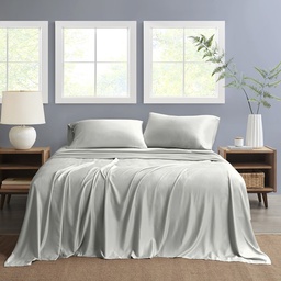 [NSH3PC-TWIN-LGRY] Nautica Twin Sheet Set Solid 3pc Light Grey