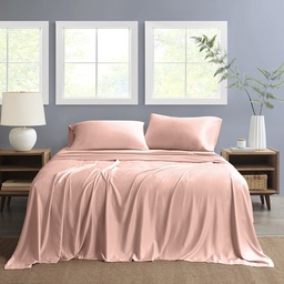 [NSH4PC-QUEEN-PK] Nautica Queen Sheet Set Solid 4pc Pink
