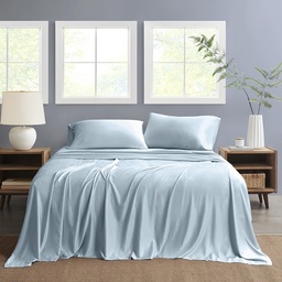 [NSH3PC-TWIN-LBLU] Nautica Twin Sheet Set Solid 3pc Light Blue