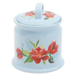 [124885.01R] The Pioneer Woman Spring Bouquet Garlic Keeper 5.7 In., Decorated Stoneware