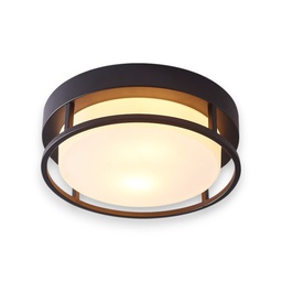 [00029C-BK RHFMCL31730] Royal Homes Flush Mount Ceiling Light,2 xE27 40W Black