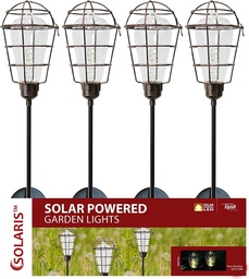 [QLP572BB-12] ****Solaris Solar Stake Light Metal Cage Edison-Style 35 In. H.