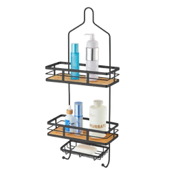 [RHSC31681] Royal Homes Shower Caddy 3-Tier Bamboo, Black