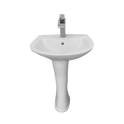 [S6685WH + S6654WH] ****Briggs Pedestal Lavatory Sink Single Hole 19 x 15 x 33 In. White