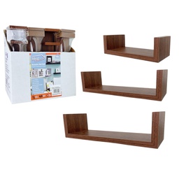 [BV06-19A / 856-DRWS882CH] Ideal Furniture Wall Shelf, Brown