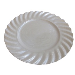 [704-05313] Decore Plastic Charger Plate with Pearlized Finish
