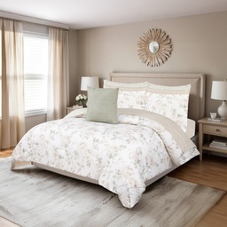 [BCSQ50966] CHD 10pc Queen Comforter Set, Celyse Linen