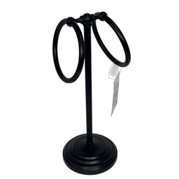 [734-1444319] Spa Collection Double-Ring Hand Towel Holder Stand, Black