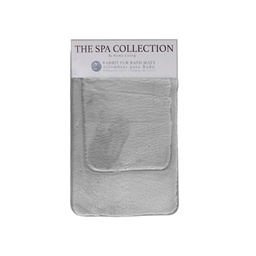 [736-1405353] ****Spa Collection 2pc Set Faux Rabbit Fur Mats, Light Grey