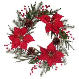 [831-MXMAS67-2555] Miro Wreath 50cm Red