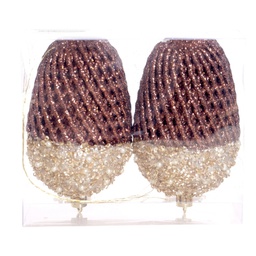 [831-XMTX349-2519BR] ^Miro Holiday Hanging Set of 2 13cm Brown