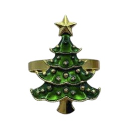 [831-D123-2517] ^Miro Napkin Rings, Christmas Tree - Set of 6