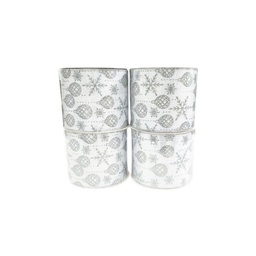 [831-AMX082-2534] Miro Ribbon 10cm x 10 Yards Silver/ White