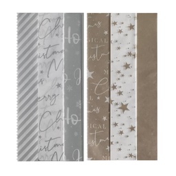 [831-D049-2511] ^Miro Tissue Paper 50x70cm Silver/ Gold, 12 Sheets