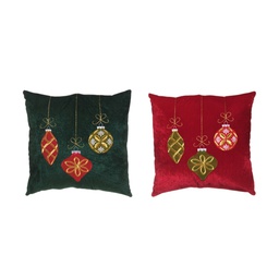 [831-XMTX532-2518] ^Miro Holiday Throw Pillow 40cm Red/ Green