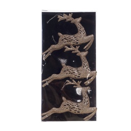 [831-AMX028-2538N] ^Miro Reindeer Ornaments 3pc Champagne