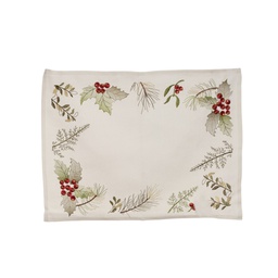 [831-XMFE28-2508F] ^Miro Placemat, Berry 13 x 17.5 In., White/ Red