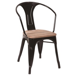 [P1910-0015 / MDCWA32096] Mobel Dining Chair with Arms, Matte Black