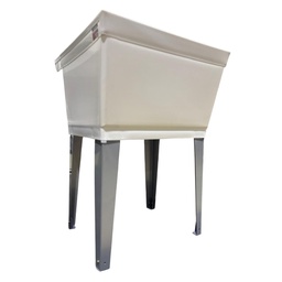 [RHLT001W] Royal Homes Plastic laundry Basin With Metal Legs White, 23.75 X 23 X 12.5In.