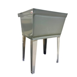 [RHLT001G] Royal Homes Plastic laundry Basin With Metal Legs Grey, 23.75 X 23 X 12.5In.