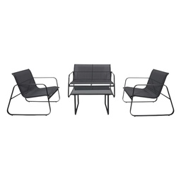 [KCWF2024082625-GY] Kenneth Cole Fiji Patio Furniture Set, Dark Grey
